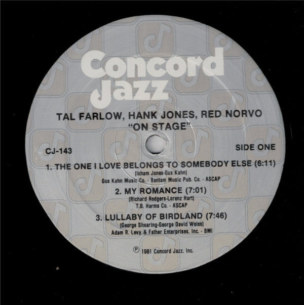 Tal Farlow, Hank Jones, Red Norvo, Ray Brown, Jake Hanna - On Stage - LP