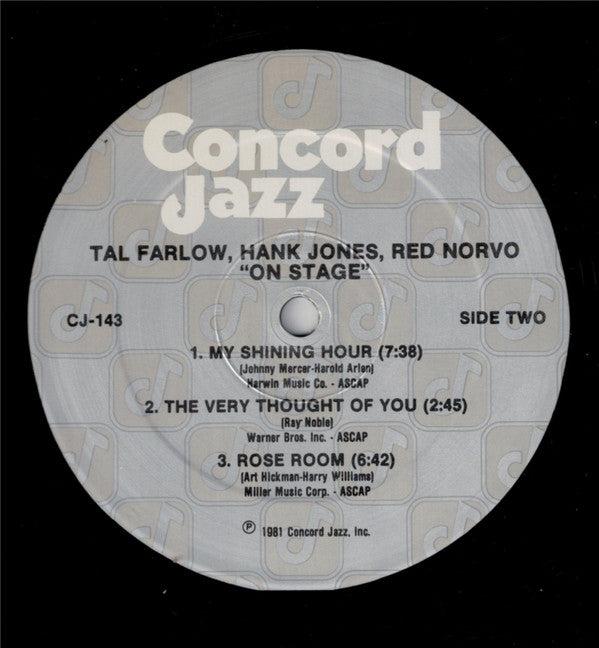 Tal Farlow, Hank Jones, Red Norvo, Ray Brown, Jake Hanna - On Stage - LP