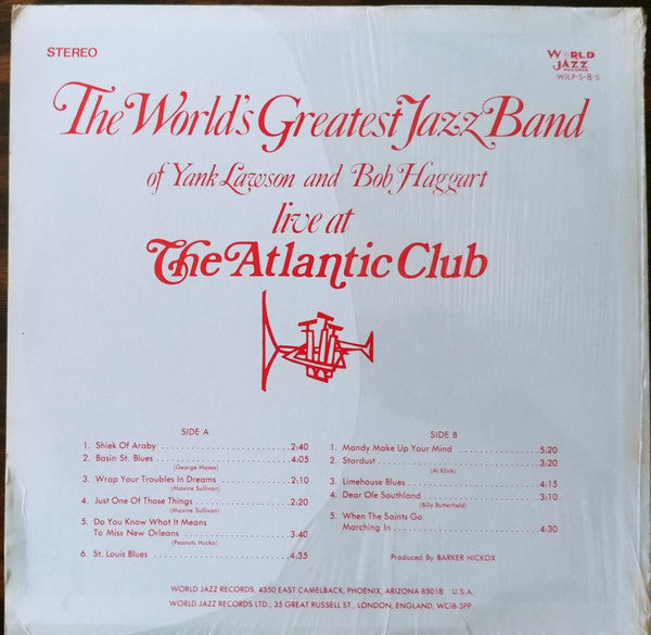 The World's Greatest Jazzband Of Yank Lawson And Bob Haggart - Live At The Atlantic Club - LP