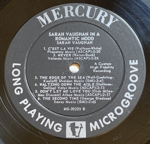 Sarah Vaughan - Sarah Vaughan In A Romantic Mood - LP