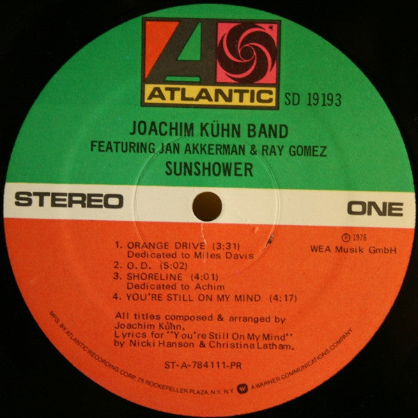 Joachim Kühn Band Featuring Jan Akkerman & Ray Gomez - Sunshower - LP