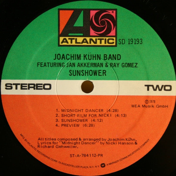 Joachim Kühn Band Featuring Jan Akkerman & Ray Gomez - Sunshower - LP