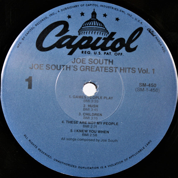 Joe South - Joe South's Greatest Hits Vol. I - LP