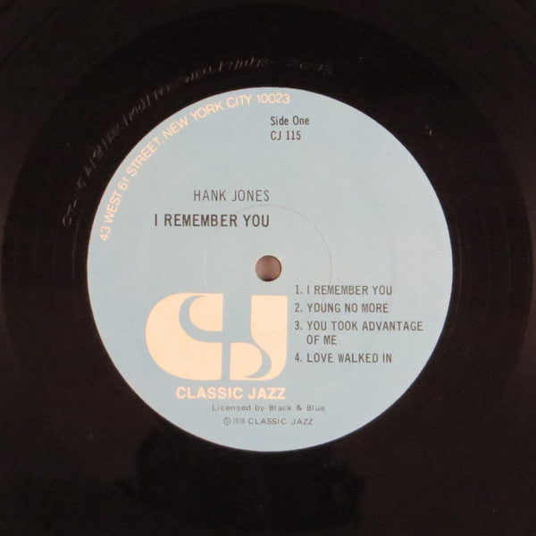 Hank Jones - I Remember You - LP