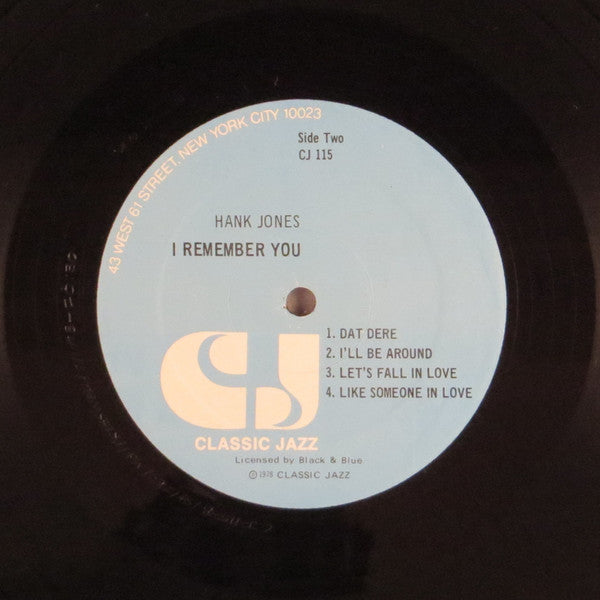 Hank Jones - I Remember You - LP