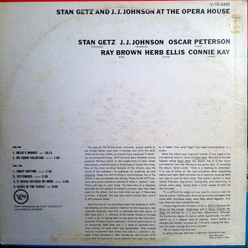 Stan Getz And J.J. Johnson - At The Opera House - LP