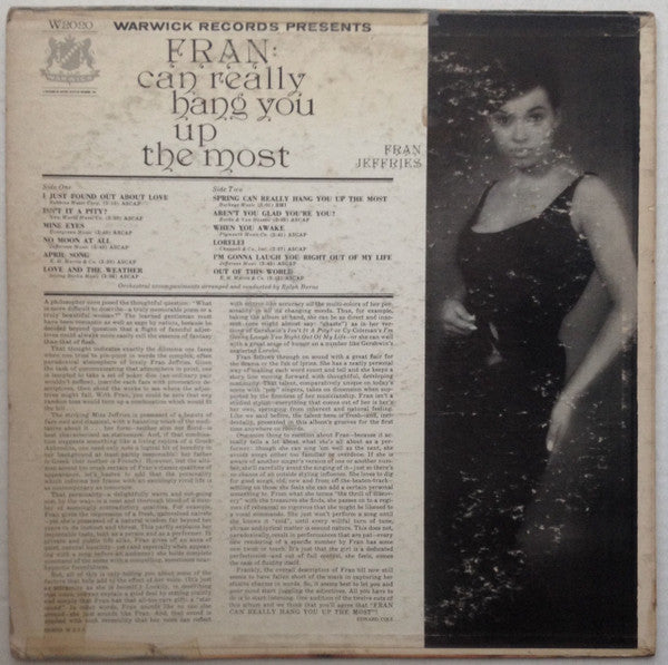 Fran Jeffries - Fran Can Really Hang You Up The Most - LP