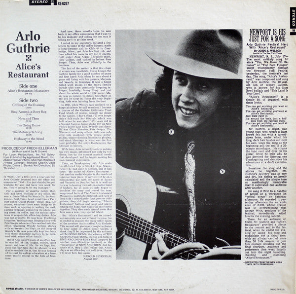 Arlo Guthrie - Alice's Restaurant - LP