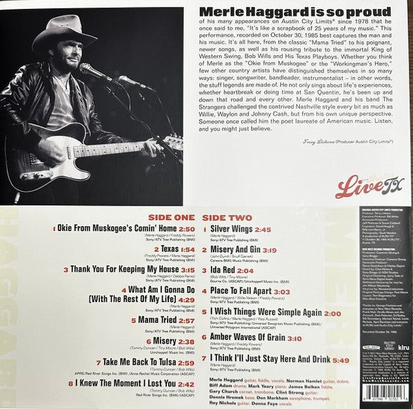 Merle Haggard - Live From Austin TX - LP