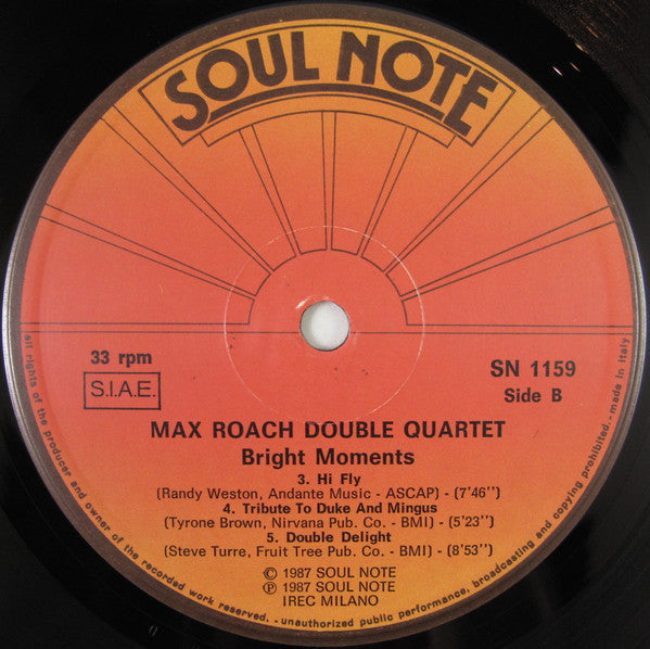 Max Roach Double Quartet - Bright Moments - LP