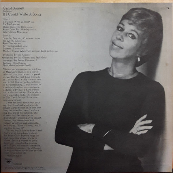 Carol Burnett - Featuring 'If I Could Write A Song' - LP