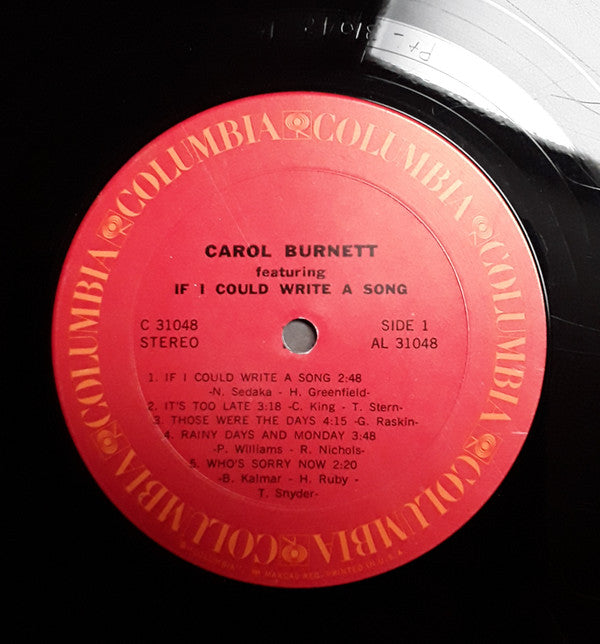 Carol Burnett - Featuring 'If I Could Write A Song' - LP