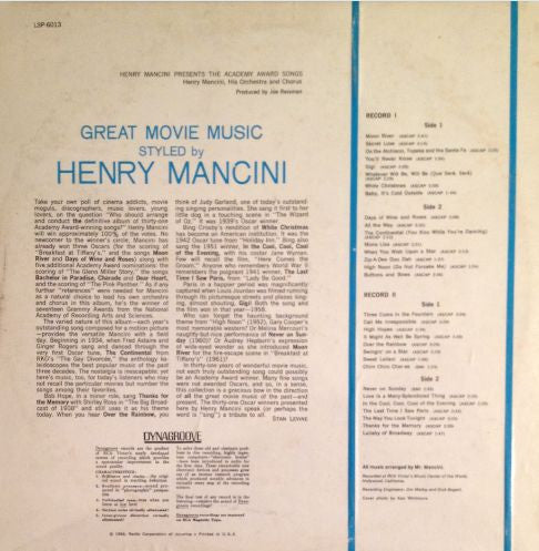 Henry Mancini And His Orchestra And Chorus - Henry Mancini Presents The Academy Award Songs