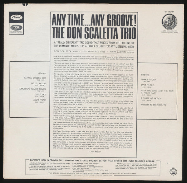 The Don Scaletta Trio - Any Time... Any Groove! - LP