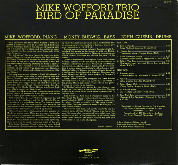 Mike Wofford Trio - Bird Of Paradise - LP