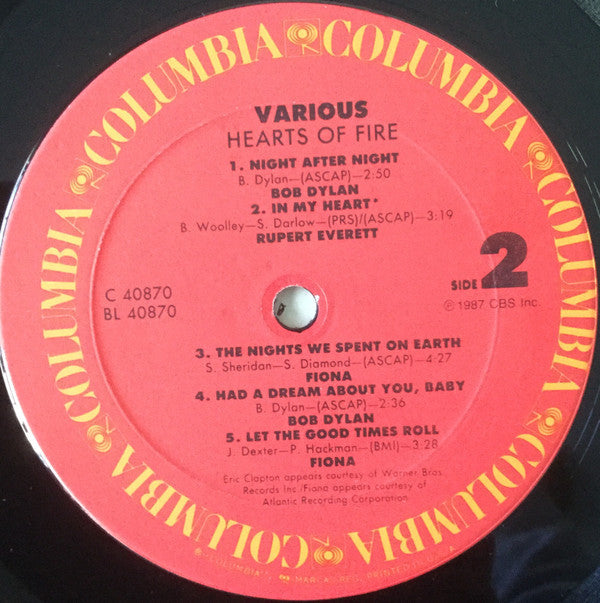Various - Hearts Of Fire (Original Motion Picture Soundtrack) - LP