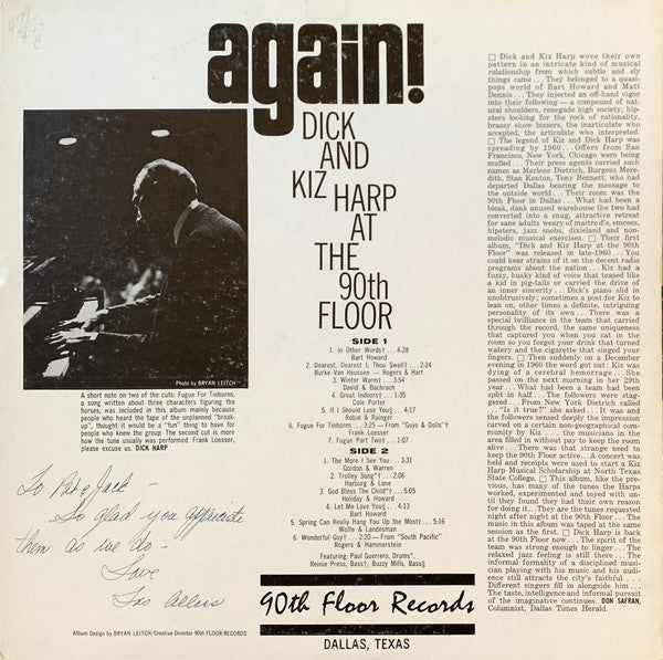 Dick and Kiz Harp - Again! - LP