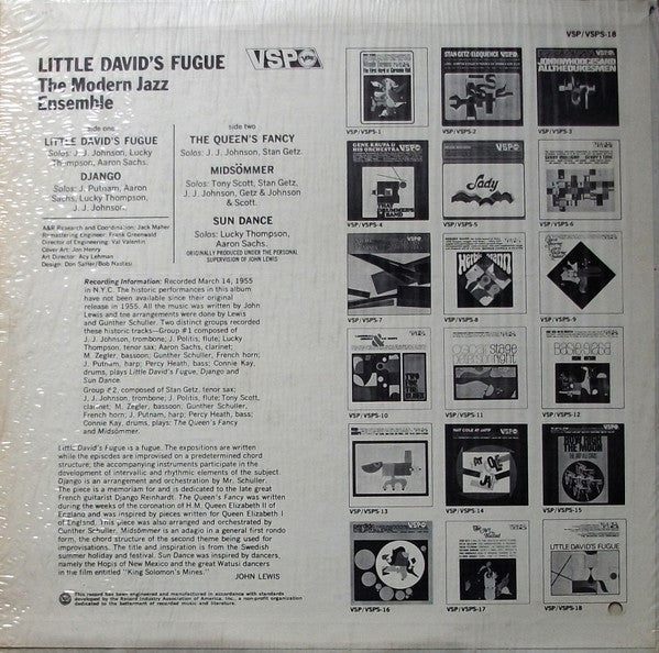 The Modern Jazz Ensemble - Little David's Fugue - LP