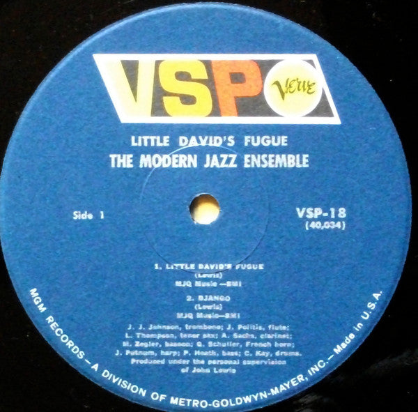 The Modern Jazz Ensemble - Little David's Fugue - LP