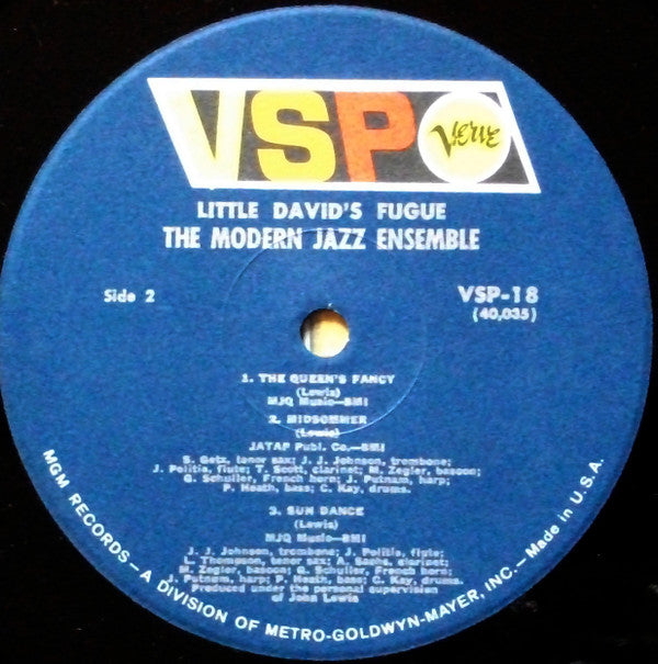 The Modern Jazz Ensemble - Little David's Fugue - LP