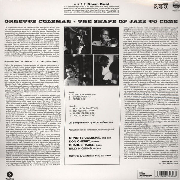Ornette Coleman - The Shape Of Jazz To Come