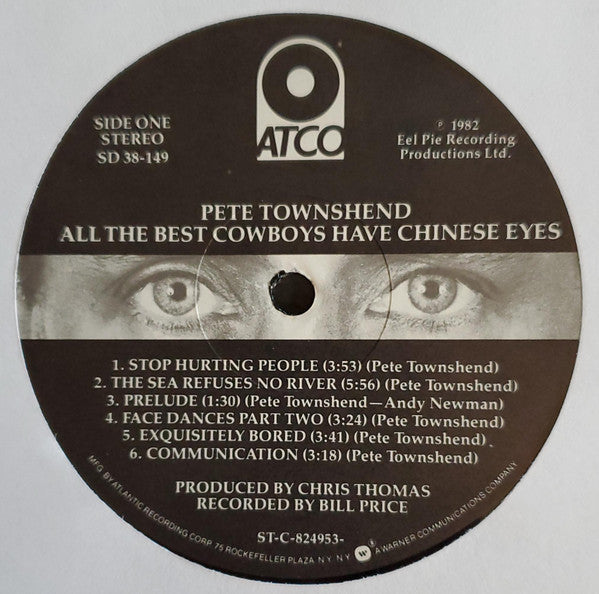 Pete Townshend - All The Best Cowboys Have Chinese Eyes - LP