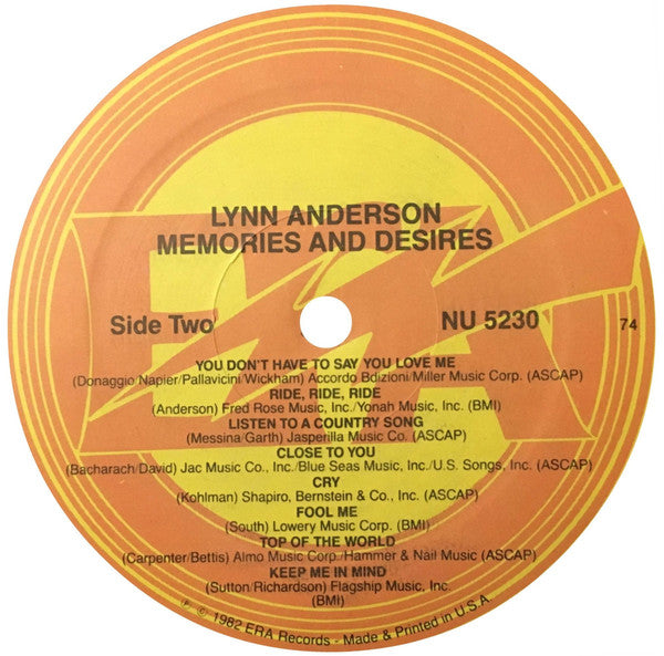 Lynn Anderson - The Best Of Lynn Anderson - Memories And Desires - LP