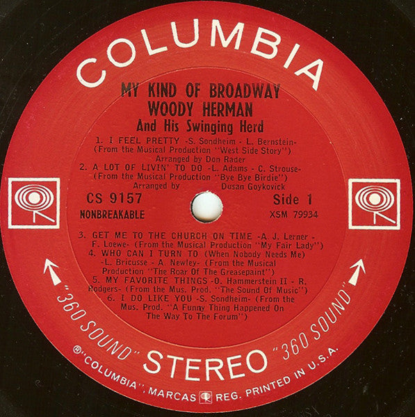 Woody Herman And His Swinging Herd* - My Kind Of Broadway - LP