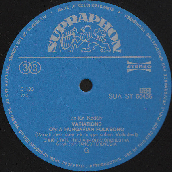 Paul Hindemith / Zoltán Kodály - Symphonic Metamorphoses Of Themes By C. M. Weber / Variations On A Hungarian Folksong - LP