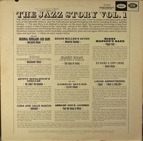 Various - The Jazz Story Volume 1 (Rare Records Of The Men And The Music: Mostly New Orleans) - LP