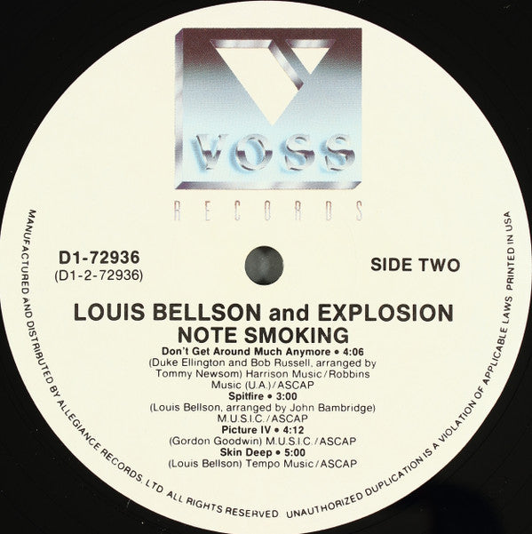 Louis Bellson And Explosion* - Note Smoking - LP