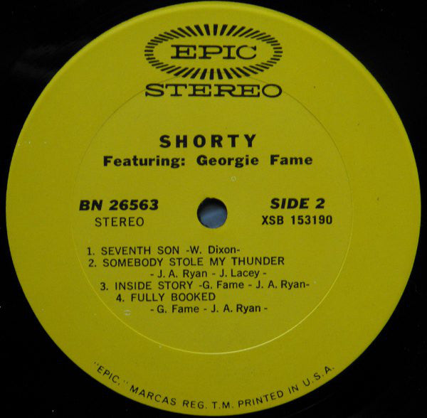 Georgie Fame - Shorty  Featuring Georgie Fame - LP