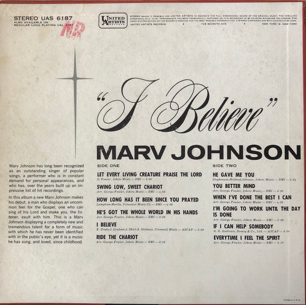 Marv Johnson - I Believe - LP