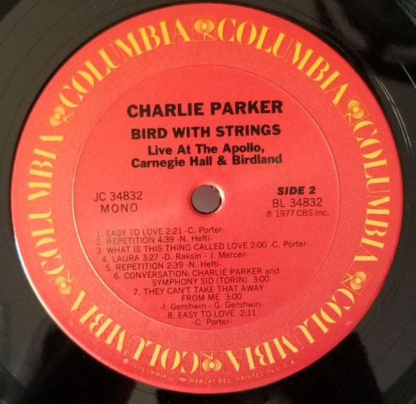 Charlie Parker - Bird With Strings (Live At The Apollo, Carnegie Hall & Birdland) - LP