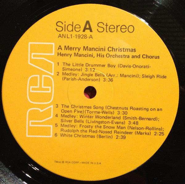 Henry Mancini, His Orchestra And Chorus* - A Merry Mancini Christmas - LP