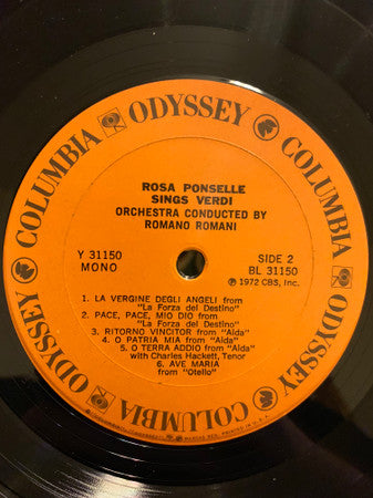 Rosa Ponselle Sings Verdi* - Rosa Ponselle Sings Verdi - LP
