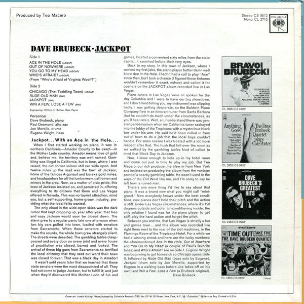 Dave Brubeck - Jackpot - LP