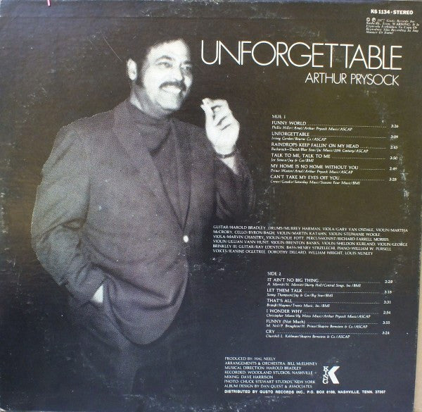 Arthur Prysock - Unforgettable - LP