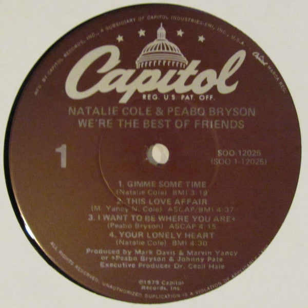Natalie Cole & Peabo Bryson - We're The Best Of Friends - LP