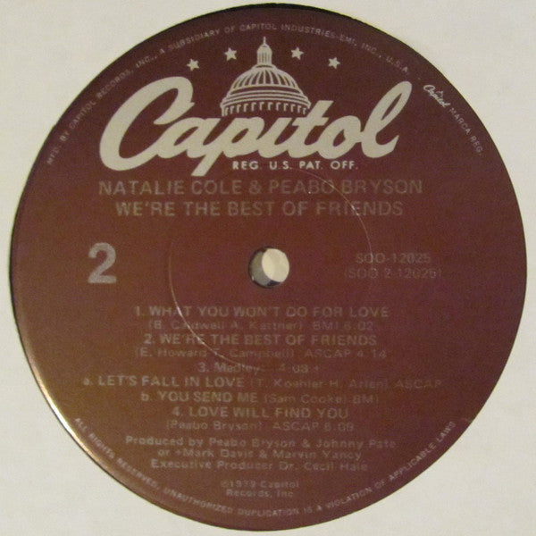 Natalie Cole & Peabo Bryson - We're The Best Of Friends - LP