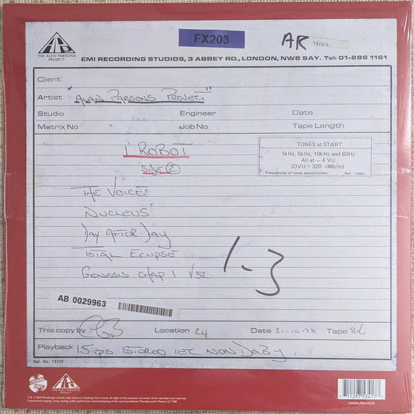 The Alan Parsons Project - I Robot “Work In Progress” - LP