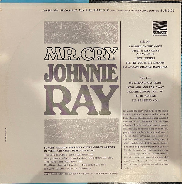 Johnnie Ray - Mr. Cry - LP