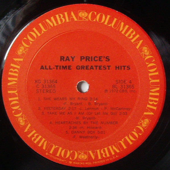 Ray Price - All Time Greatest Hits - LP