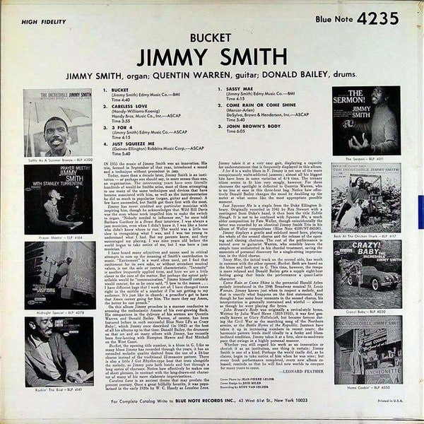 The Incredible Jimmy Smith* - Bucket - LP