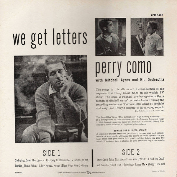 Perry Como - We Get Letters - LP