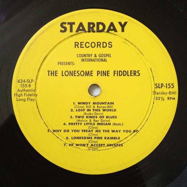The Lonesome Pine Fiddlers - 14 Mountain Songs Featuring 5-String Banjo - LP