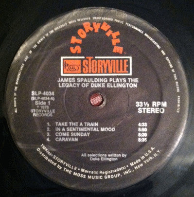James Spaulding - Plays The Legacy Of Duke Ellington - LP