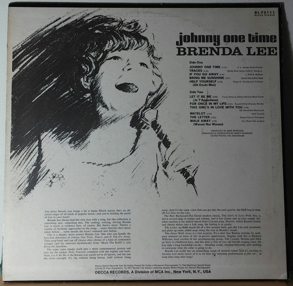 Brenda Lee - Johnny One Time - LP