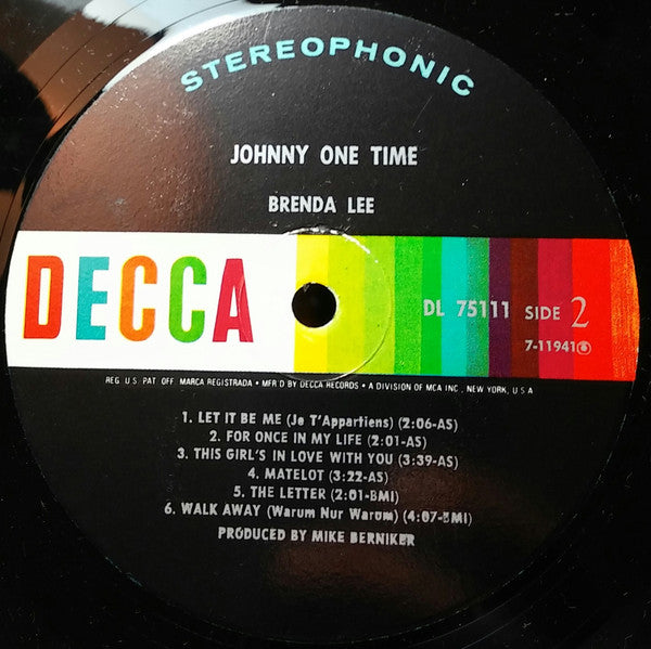 Brenda Lee - Johnny One Time - LP