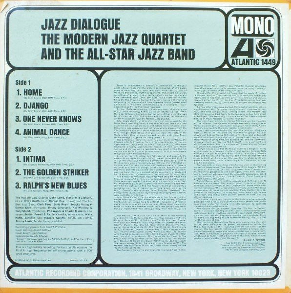 The Modern Jazz Quartet & The All-Star Jazz Band - Jazz Dialogue - LP
